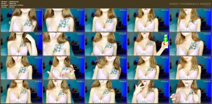 ASMR Yougurt Lens Licking With Light Moans - MALINKAA98 / JUICYBABY - MP4