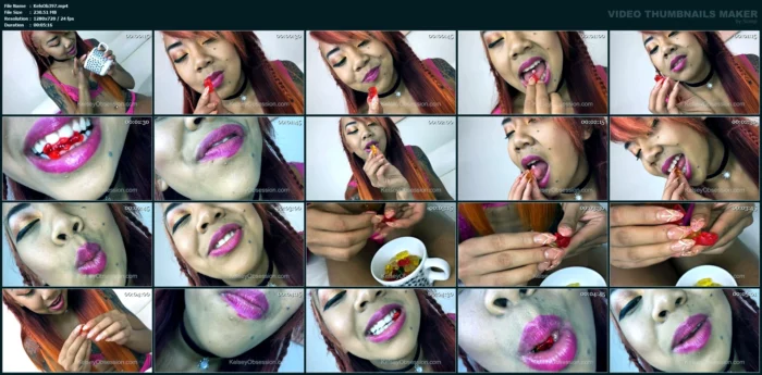 Mouth Fetish - Kim Chi Crushing And Sucking On Gummy Bears - KELSEYOBSESSION - MP4