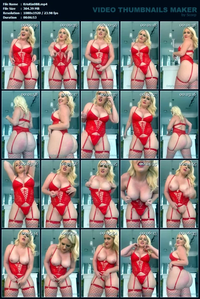 Stroke It To Me In My Red Lingerie - KRISTEN KINDLE THE BOOTY GODDESS / WHITNEY BAGLEY / KKTBG - MP4