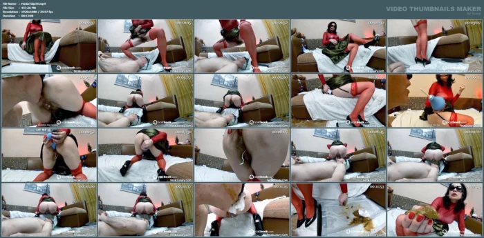 Madam Tulpan Burst Shits With Enema Into Her Slave's Face And Has Him Worship Her Shit - MADAM TULPAN / FECAL LUXURY - MP4