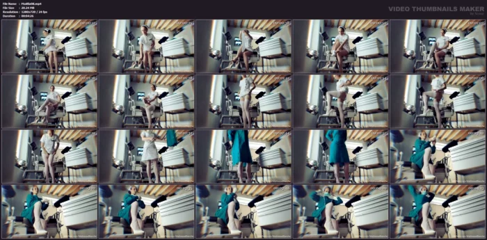 Preparation Of Nurse Blanche - Fitting Of Stockings, Putting On Latex Gloves And Surgical Mask - MAITRESSE BLANCHE / MILADY BLANCHE / GYNARCHIC NURSE CLINIC - MP4