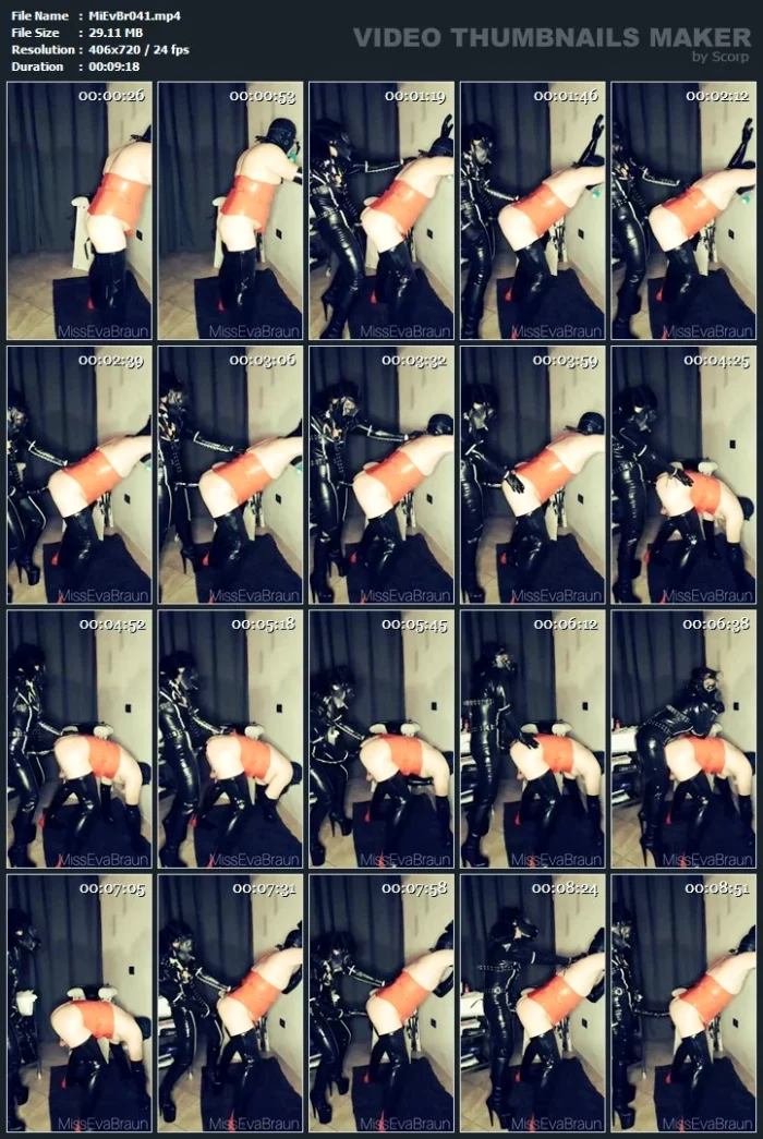 Gasmask And Latex Catsuite - MISS EVA BRAUN / SISSY VALERIA ROSSI - MP4