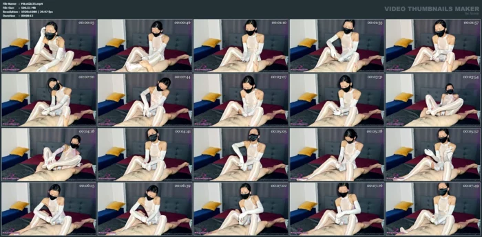 White Satin Gloves & Spandex Bodysuit Let Me Make Your Dream Come True - MIOLOVESGLOVE - MP4
