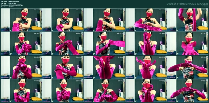I'm Really Enjoying Putting On These Sexy Fushia Satin Gloves - MIOLOVESGLOVE - MP4