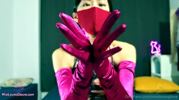 I'm Really Enjoying Putting On These Sexy Fushia Satin Gloves - MIOLOVESGLOVE - MP4
