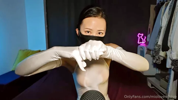 ASMR With My White Satin Gloves - MIOLOVESGLOVE - MP4