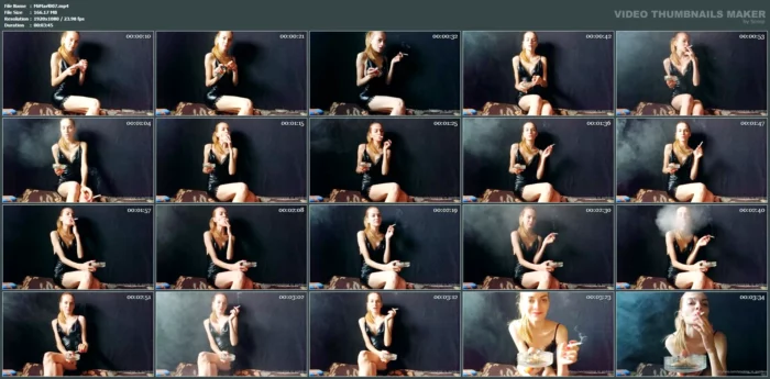 Black Pall Mall And Little Black Dress - SMOKING MISS M / MISTRESS MARLENA - MP4