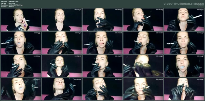 A Seductive Smoking Clip Wearing My Leather Gloves - SMOKING MISS M / MISTRESS MARLENA - MP4