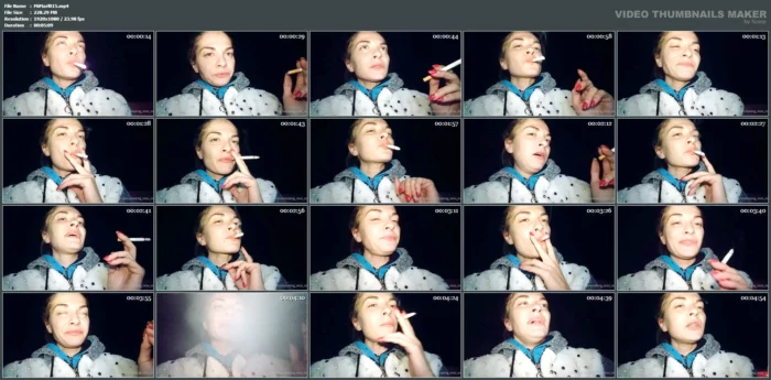 Devouring My Winston Cigarette With Deep Multiple Pumps Which Made Me Cough - SMOKING MISS M / MISTRESS MARLENA - MP4