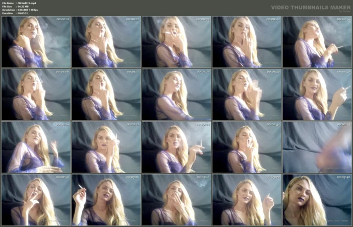 Smoking And Wearing Purple Lipstick And Purple Lingerie - SMOKING MISS M / MISTRESS MARLENA - MP4