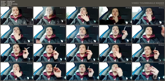 I Enjoy Smoking In The Car With Closed Windows - SMOKING MISS M / MISTRESS MARLENA - MP4