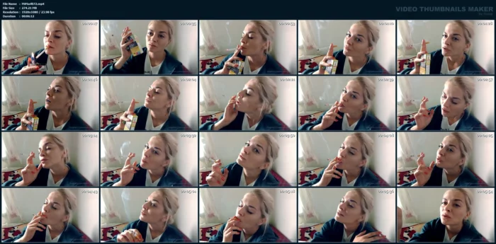 Multiple Drags And Lung Hold. Enjoy It And Mirror Me! - SMOKING MISS M / MISTRESS MARLENA - MP4