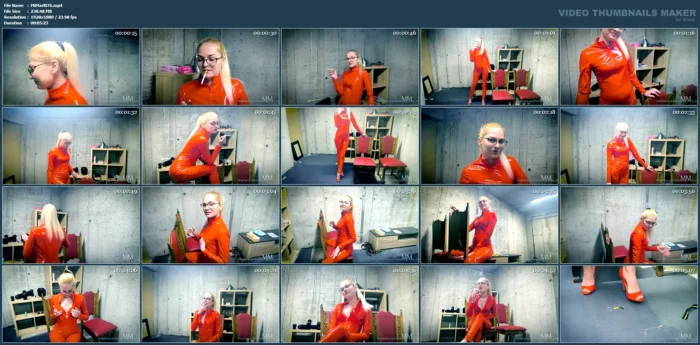 Smoking In My Shiny Red Catsuit - SMOKING MISS M / MISTRESS MARLENA - MP4
