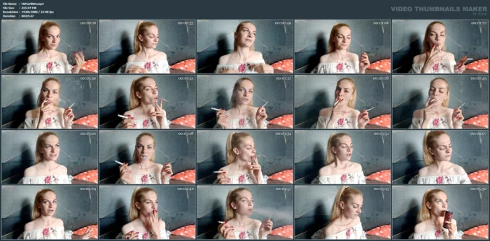 I Challenge You To Power Smoke With Me - SMOKING MISS M / MISTRESS MARLENA - MP4
