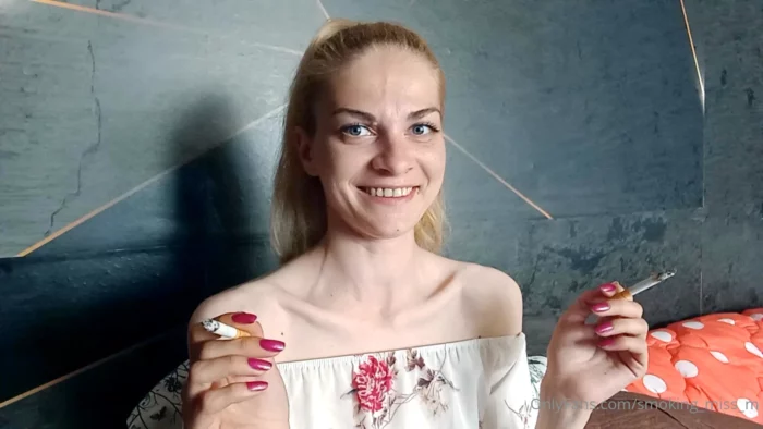 I Challenge You To Power Smoke With Me - SMOKING MISS M / MISTRESS MARLENA - MP4