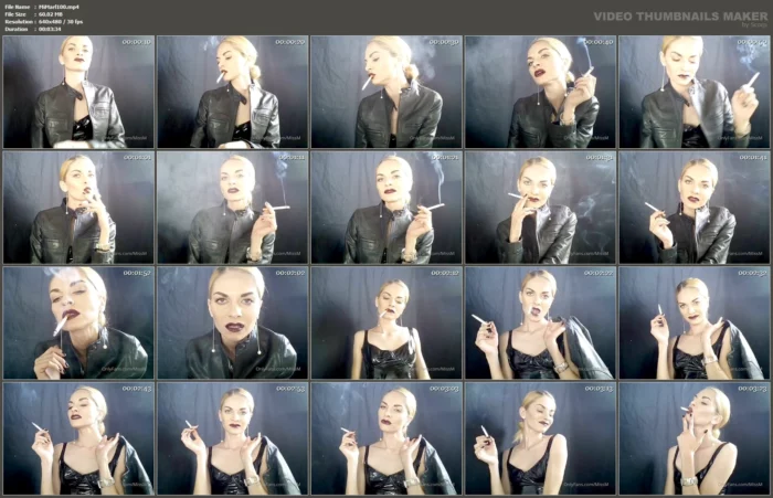 Smoking And... Leather - SMOKING MISS M / MISTRESS MARLENA - MP4
