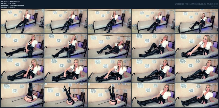 You Will Jerk Your Cock Worshipping My Tight Latex Thigh Boots - MISTRESS SIDONIA VON BORK / THE ENGLISH MANSION - MP4