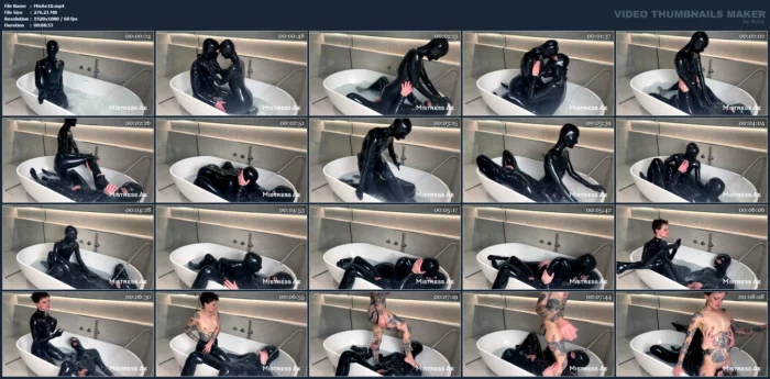 Baptized In The Latex Bath And Behind-The-Scenes Momemts Including Piss - MISTRESS AE - MP4