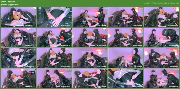 Double Latex Dommes Milking Our Rubber Object - MISTRESS AE - MP4