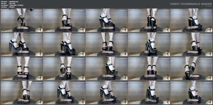 Mistress Elle Studded Block Heel Sandals Try To Break Her Slave's Cock - MISTRESS ELLE - MP4