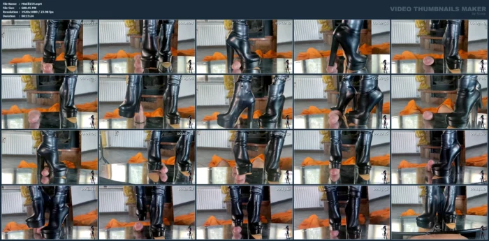 The Wide Heel Of These Boots Is Perfect For Completely Flattening My Slave's Cock Edit 3 - MISTRESS ELLE - MP4