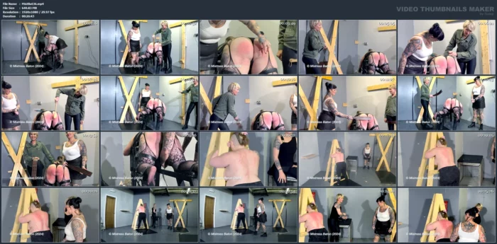 Nichole In Scene: Whipping And Strapping A Pain Slut - MISTRESS BATON / STRAFKAMER - MP4