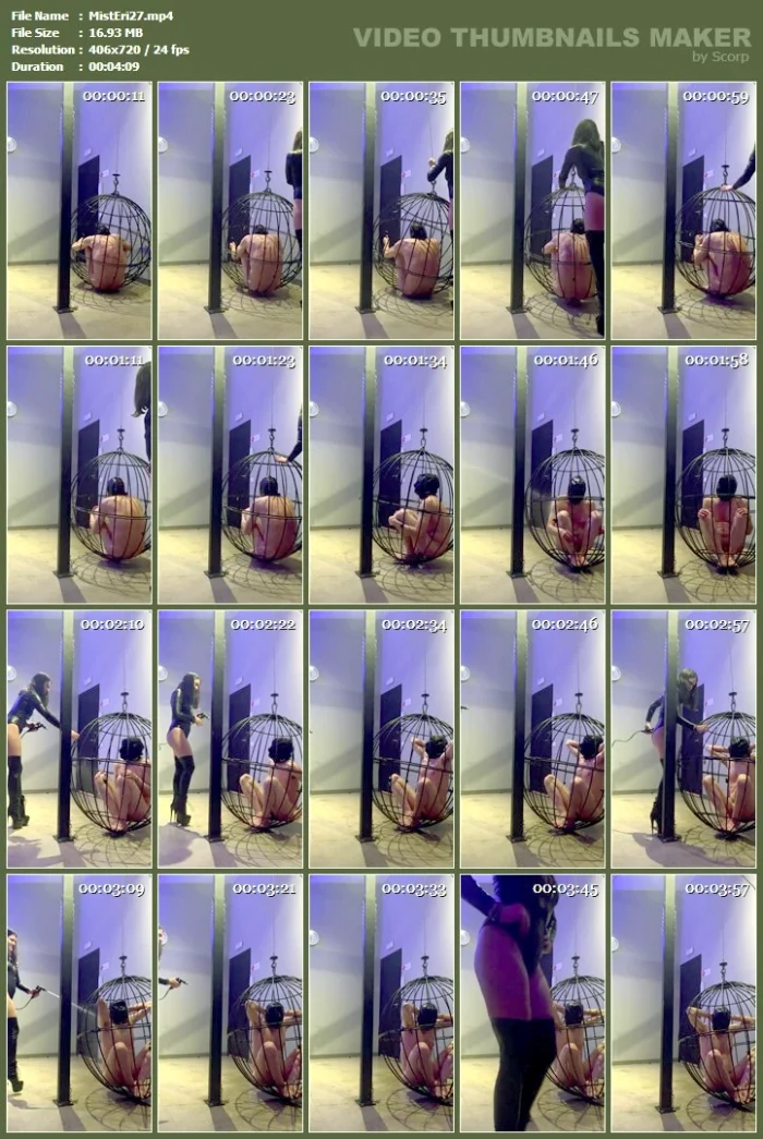 Locked In A Cage And Tortured With Water - MISTRESS ERINIA / CUBAN MISTRESS - MP4