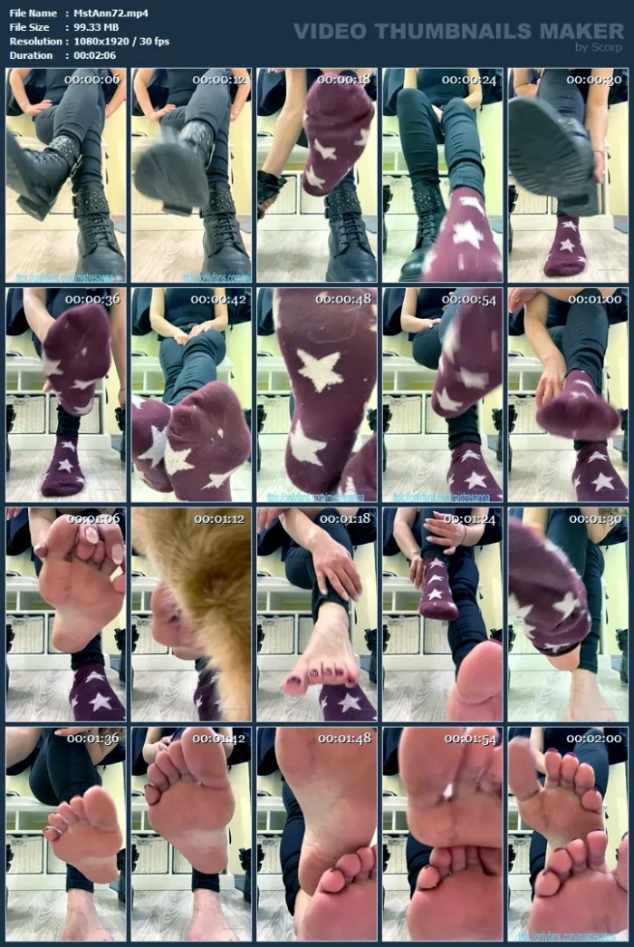 My Socks And Feet After Work - Imagine How They Smells - MISTRESS ANNA - MP4
