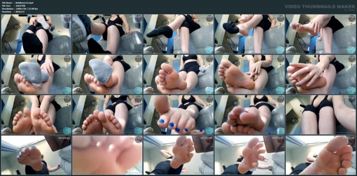 Post Workout Giantess With Up Close Toes Vid Mixed With Slooooww Sock Strip - NEKO NYMPHE - MP4