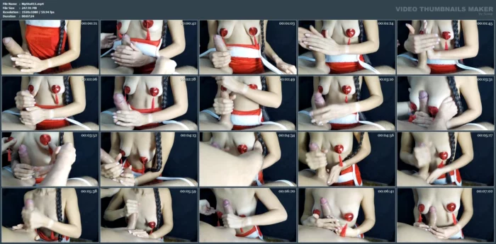 Christmas Handjob - NIPPLE STOCK - MP4