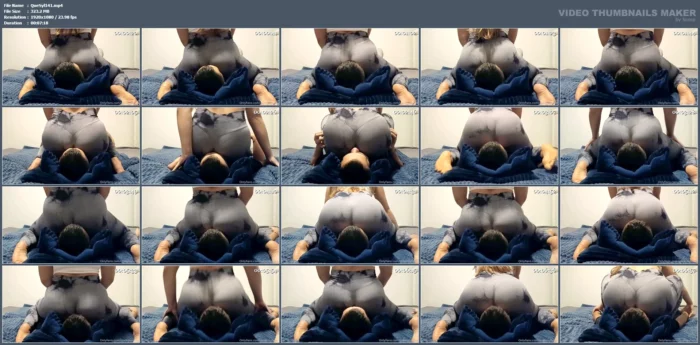 Enjoy My First Full Weight Facesitting Smother Video In Grey Yoga Pants - QUEEN SYLVIA - MP4
