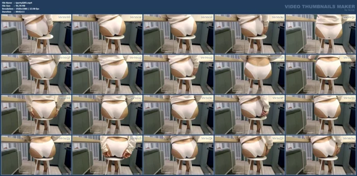 Farting In The Kitchen In My Big White Panties While I'm Sipping Coffee - QUEEN SYLVIA - MP4