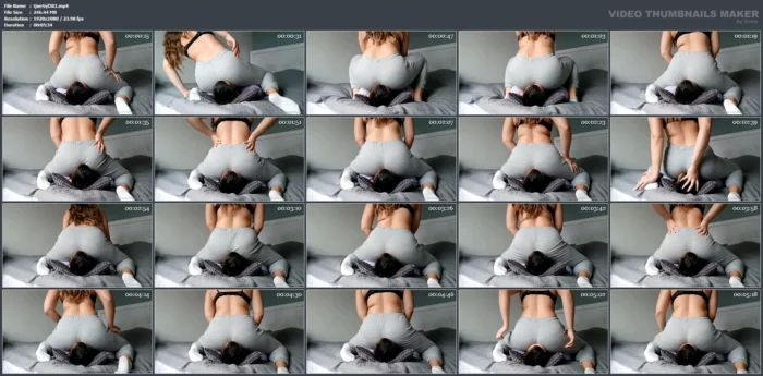 Full Weight Facesitting Smother In Grey Sweatpants With Some Sneaky Smelly Farts - QUEEN SYLVIA - MP4
