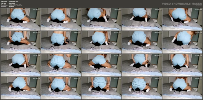 Putting My Gassy Ass In Blue Booty Shorts On My Slave's Face To Work - QUEEN SYLVIA - MP4