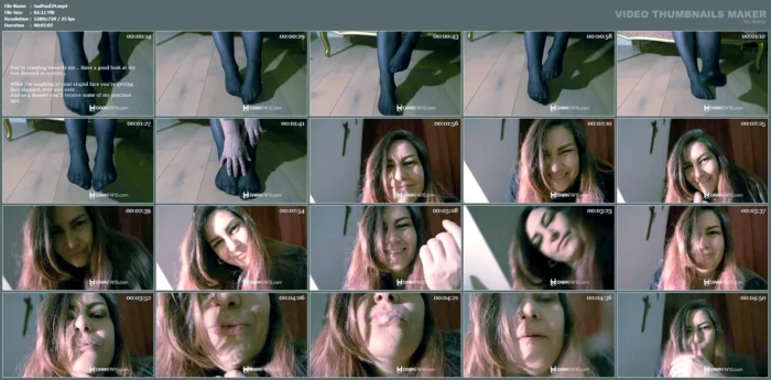 I Tease You With Me Feet In Nylons, Faceslap You And Spit You In Your Face - SADIC SADIE - MP4