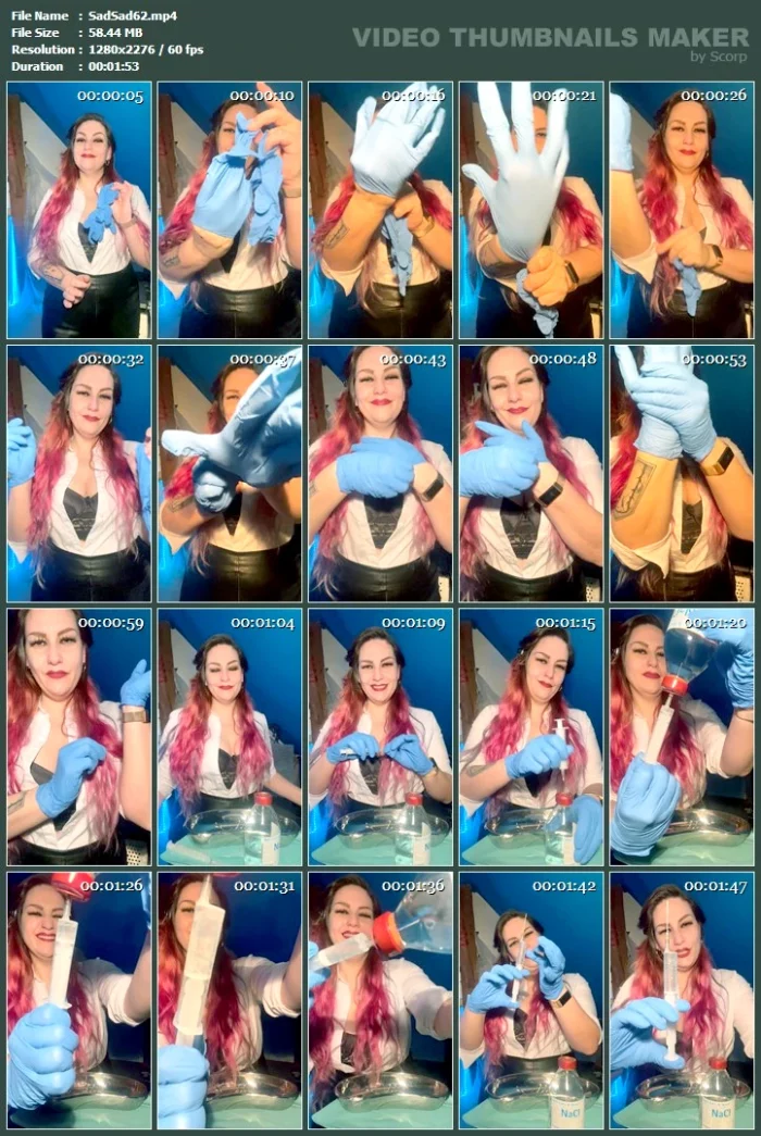 Putting On My Medical Gloves And Getting Ready For Your First 10ml Saline Injection - SADIC SADIE - MP4
