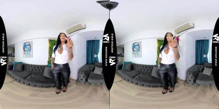 Vr Vids - Leather And Lust Mistress Kennya's Smoking Seduction - SEXLIKEREAL - MP4