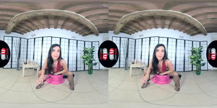 Vr Foot Fetish - Sexy Mistress Magena Yama In Knee-High Patent Leather Boots - Leg And Foot Fetish Vr With Peeing - SEXLIKEREAL - MP4