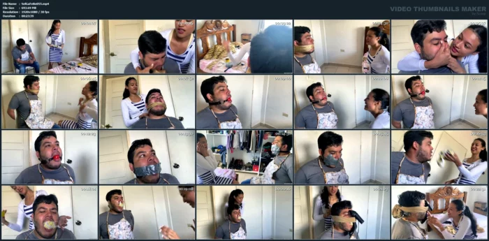 Humiliating Femdom Gag Punishment For Chubby Slave Boyfriend - SELFGAGS FEMDOM BONDAGE - MP4