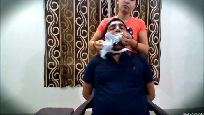 Lazy Husband Punished With Gagging - SELFGAGS FEMDOM BONDAGE - MP4