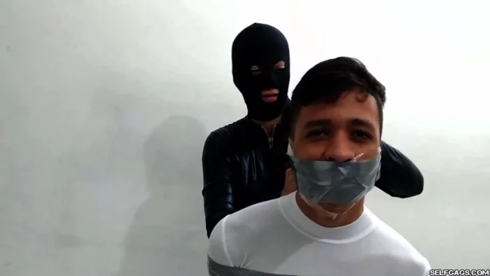 She Left The Silly Wannabe Hero Powerless And Humiliated In Tape Bondage! - SELFGAGS FEMDOM BONDAGE - MP4