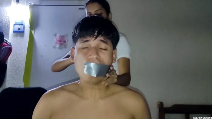 Teasing But Not Letting Him Cum - SELFGAGS FEMDOM BONDAGE - MP4