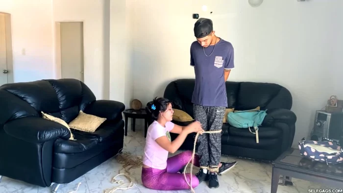 Turning The New Collegeboy Into Her Helpless Bondage Toy! - SELFGAGS FEMDOM BONDAGE - MP4