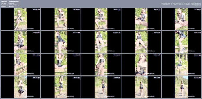 Outdoors In A Shiny, Kinky Outfit - SOPHIE ELODIE / SOPHIE MARTIN - MP4