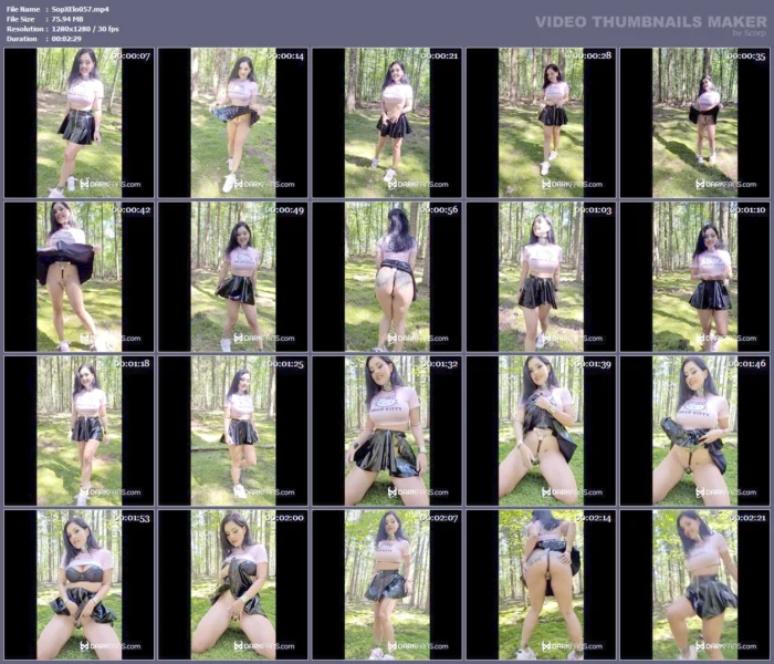 Out In The Woods In A Kinky Outfit And Chastity Belt - SOPHIE ELODIE / SOPHIE MARTIN - MP4