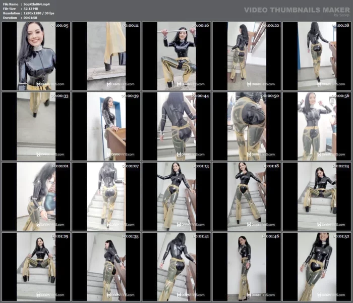 In A Latex Catsuit, Corset, And Transparent Latex Chaps 2 - SOPHIE ELODIE / SOPHIE MARTIN - MP4