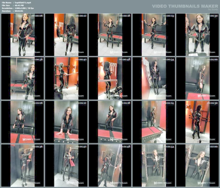 In A Latex Catsuit And Latex Corset - SOPHIE ELODIE / SOPHIE MARTIN - MP4