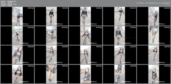 Outdoors In A Semi-Transparent Latex Catsuit 2 - SOPHIE ELODIE / SOPHIE MARTIN - MP4