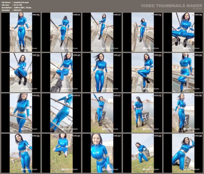 In My Blue Latex Catsuit - SOPHIE ELODIE / SOPHIE MARTIN - MP4