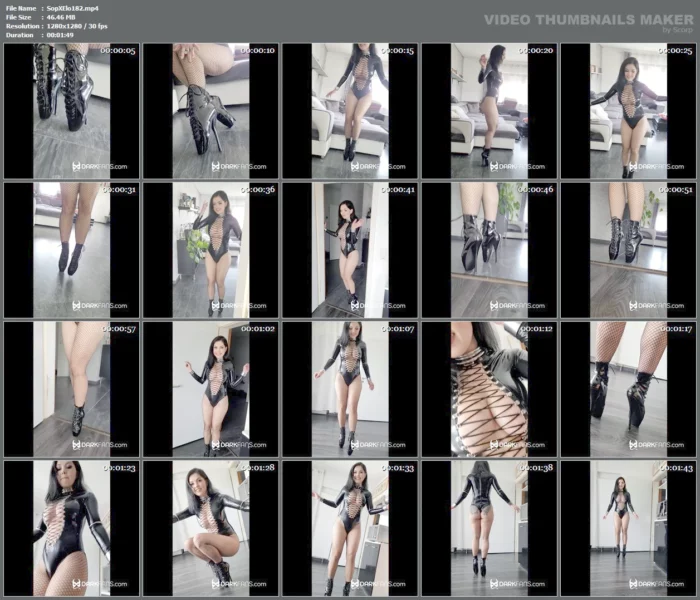 Walking Exercises In Ballet Heels And A Latex Bodysuit - SOPHIE ELODIE / SOPHIE MARTIN - MP4